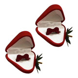 Maxbell Creative Rings Storage Case with Rings for Ceremony Proposal  2PCS