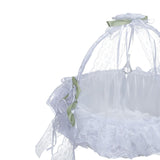 Maxbell Wedding Flower Basket Flower Bowknot Handles for Banquet Holiday Events White