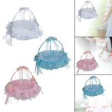 Maxbell Wedding Flower Basket Flower Bowknot Handles for Banquet Holiday Events White
