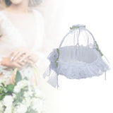 Maxbell Wedding Flower Basket Flower Bowknot Handles for Banquet Holiday Events White