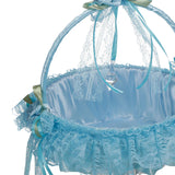 Maxbell Wedding Flower Basket Flower Bowknot Handles for Banquet Holiday Events Blue