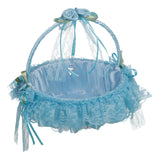Maxbell Wedding Flower Basket Flower Bowknot Handles for Banquet Holiday Events Blue