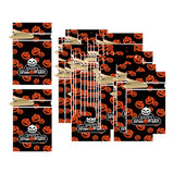 Maxbell 50Pcs Halloween Candy Bags Treat Bags Gift Bags for Home Wedding Christmas Orange Pumpkin