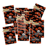 Maxbell 50Pcs Halloween Candy Bags Treat Bags Gift Bags for Home Wedding Christmas Orange Pumpkin
