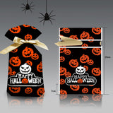 Maxbell 50Pcs Halloween Candy Bags Treat Bags Gift Bags for Home Wedding Christmas Orange Pumpkin