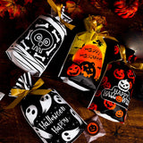 Maxbell 50Pcs Halloween Candy Bags Treat Bags Gift Bags for Home Wedding Christmas Black White