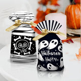 Maxbell 50Pcs Halloween Candy Bags Treat Bags Gift Bags for Home Wedding Christmas Black White