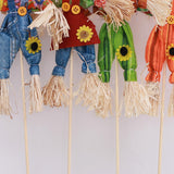 Maxbell 4 Pieces Scarecrow Decor Garden Stakes for Thanksgiving Patio Haunted House