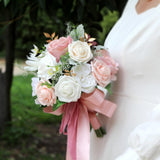 Maxbell Wedding Bride Bouquet Cascading Bouquet for Bride Ceremony Anniversary