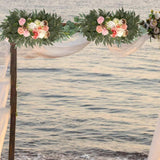 Maxbell Artificial Floral Swag Wedding Arch Flowers for Arch Garden Background White Pink