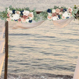 Maxbell Artificial Floral Swag Wedding Arch Flowers for Arch Garden Background Blue Pink
