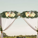 Maxbell Artificial Floral Swag Wedding Arch Flowers for Arch Garden Background White