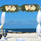 Maxbell Artificial Floral Swag Wedding Arch Flowers for Arch Garden Background White