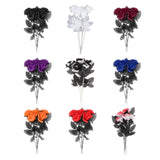 Maxbell Polyester Roses Halloween Table Centerpieces Party Decor black