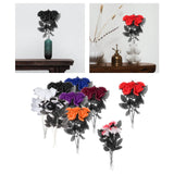 Maxbell Polyester Roses Halloween Table Centerpieces Party Decor black
