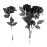 Maxbell Polyester Roses Halloween Table Centerpieces Party Decor black