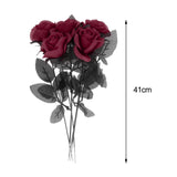 Maxbell Polyester Roses Halloween Table Centerpieces Party Decor dark red