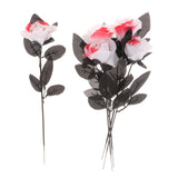 Maxbell Polyester Roses Halloween Table Centerpieces Party Decor white and red