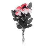 Maxbell Polyester Roses Halloween Table Centerpieces Party Decor white and red