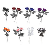 Maxbell Artificial Roses with Eyeballs Halloween Costume Party black