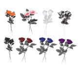 Maxbell Artificial Roses with Eyeballs Halloween Costume Party black