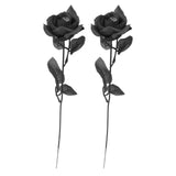 Maxbell Artificial Roses with Eyeballs Halloween Costume Party black