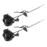 Maxbell Artificial Roses with Eyeballs Halloween Costume Party black