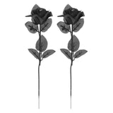 Maxbell Artificial Roses with Eyeballs Halloween Costume Party black