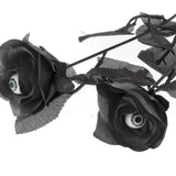 Maxbell Artificial Roses with Eyeballs Halloween Costume Party black
