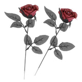 Maxbell Artificial Roses with Eyeballs Halloween Costume Party red