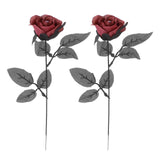 Maxbell Artificial Roses with Eyeballs Halloween Costume Party red