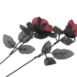 Maxbell Artificial Roses with Eyeballs Halloween Costume Party red
