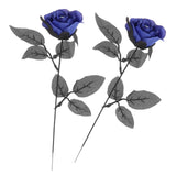 Maxbell Artificial Roses with Eyeballs Halloween Costume Party blue