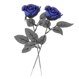 Maxbell Artificial Roses with Eyeballs Halloween Costume Party blue