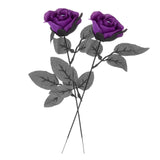 Maxbell Artificial Roses with Eyeballs Halloween Costume Party purple