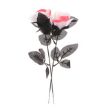 Maxbell Artificial Roses with Eyeballs Halloween Costume Party white with red
