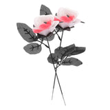 Maxbell Artificial Roses with Eyeballs Halloween Costume Party white with red
