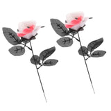 Maxbell Artificial Roses with Eyeballs Halloween Costume Party white with red