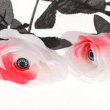 Maxbell Artificial Roses with Eyeballs Halloween Costume Party white with red