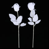 Maxbell Artificial Roses with Eyeballs Halloween Costume Party white
