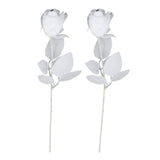 Maxbell Artificial Roses with Eyeballs Halloween Costume Party white