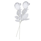 Maxbell Artificial Roses with Eyeballs Halloween Costume Party white