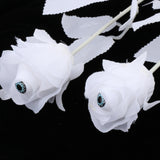 Maxbell Artificial Roses with Eyeballs Halloween Costume Party white
