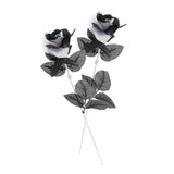 Maxbell Artificial Roses with Eyeballs Halloween Costume Party black with white