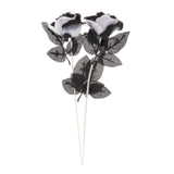 Maxbell Artificial Roses with Eyeballs Halloween Costume Party black with white
