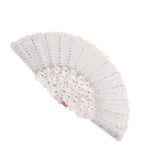 Maxbell Floral Hand Fans Church Wedding Fan Lace Fan for Handmade Decor