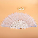 Maxbell Floral Hand Fans Church Wedding Fan Lace Fan for Handmade Decor