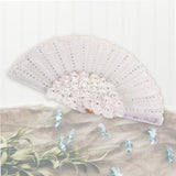 Maxbell Floral Hand Fans Church Wedding Fan Lace Fan for Handmade Decor