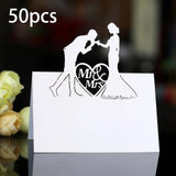Maxbell 50Pcs Wedding Place Cards Mark Card Elegant for Restaurant Anniversary Decor White