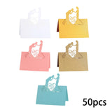 Maxbell 50Pcs Wedding Place Cards Mark Card Elegant for Restaurant Anniversary Decor White